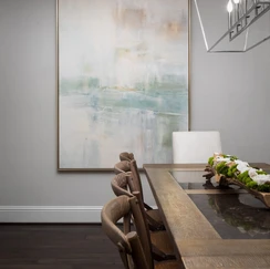 Soft Color Bedroom Interior Design, dresser, decorations, painting